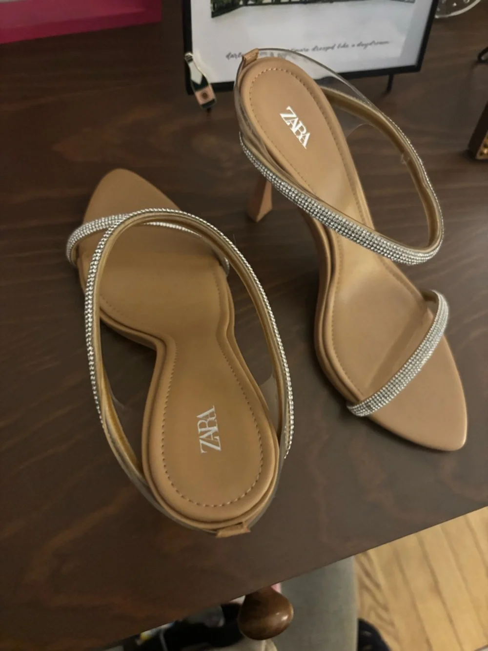 Never worn Zara stiletto sandal with sparkly straps - Picture 2 of 4